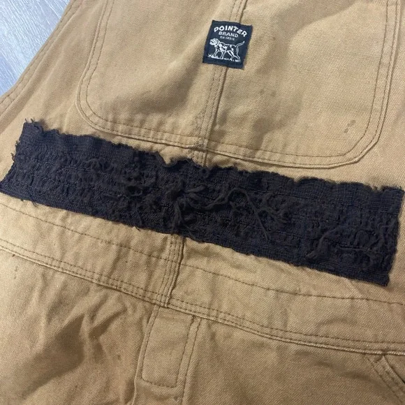 Vintage tg Pointer Brand‎ Short Bib Overalls Workwear Hunting Brush Pants Large